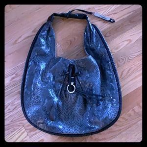 Cole Haan Snake skin gray leather shoulder bag